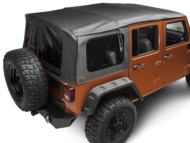 Rugged Ridge XHD Sailcloth Soft Top with Spring Assist and Tinted Windows; Black Diamond (07-09 Jeep Wrangler JK 4-Door)