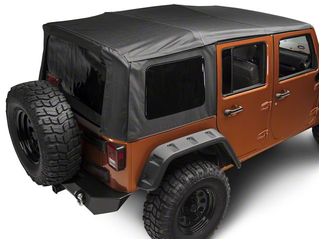 Rugged Ridge XHD Replacement Soft Top with Spring Assist and Tinted Windows; Black Diamond (07-09 Jeep Wrangler JK 4-Door)