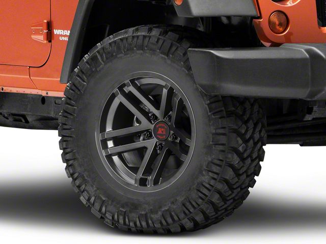 Rugged Ridge Jesse Spade Satin Gunmetal Gray Wheel; 17x9 (07-18 Jeep Wrangler JK)