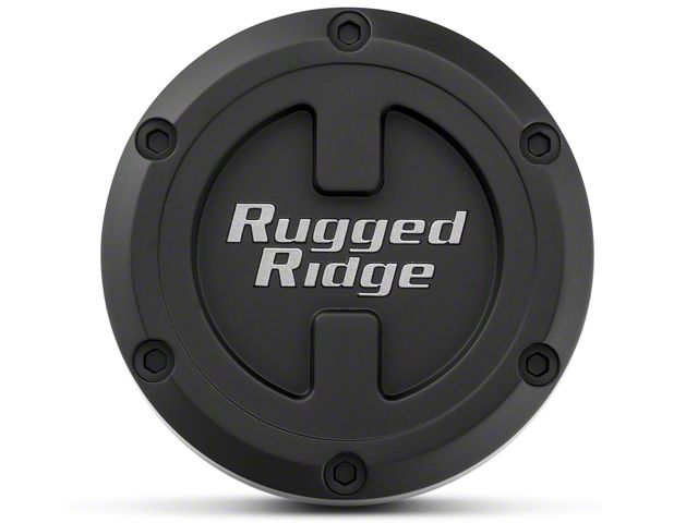 Rugged Ridge 17x9 XHD Wheel Center Cap; Black (07-22 Jeep Wrangler JK & JL)
