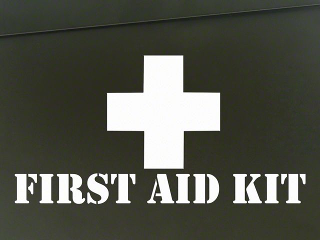 SEC10 First Aid Kit Decal; White (66-24 Jeep CJ5, CJ7, Wrangler YJ, TJ, JK & JL)