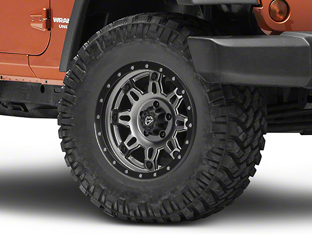Fuel Wheels Hostage III Gunmetal and Black Wheel; 17x9 (07-18 Jeep Wrangler JK)