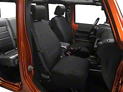 Barricade Custom Trailproof Front Seat Covers with Pockets; Black (07-18 Jeep Wrangler JK)