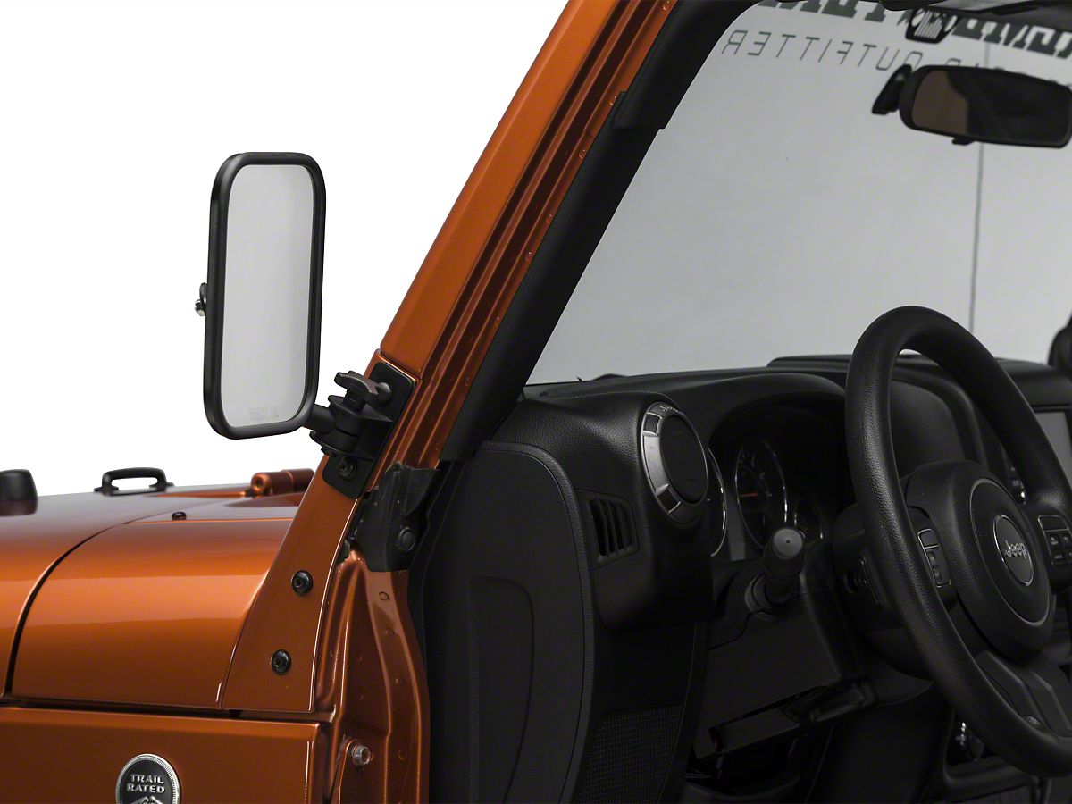 Barricade Jeep Wrangler Quick Release Textured Rectangular Mirrors