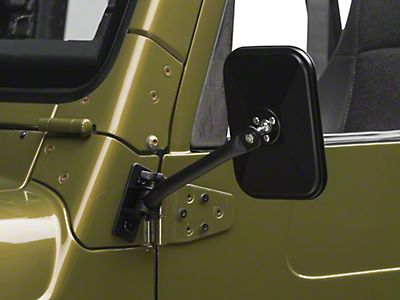 Barricade Jeep Wrangler Quick Release Rectangular Mirrors; Textured Black  J103350B (97-06 Jeep Wrangler TJ) - Free Shipping