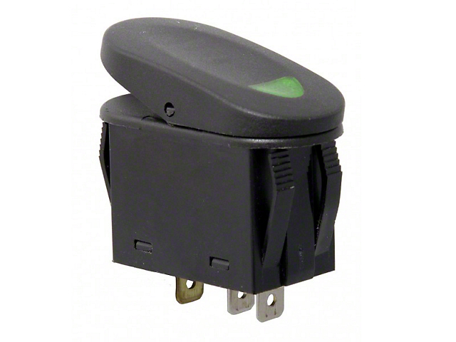 Rugged Ridge 2-Position Rocker Switch; Green (Universal; Some Adaptation May Be Required)