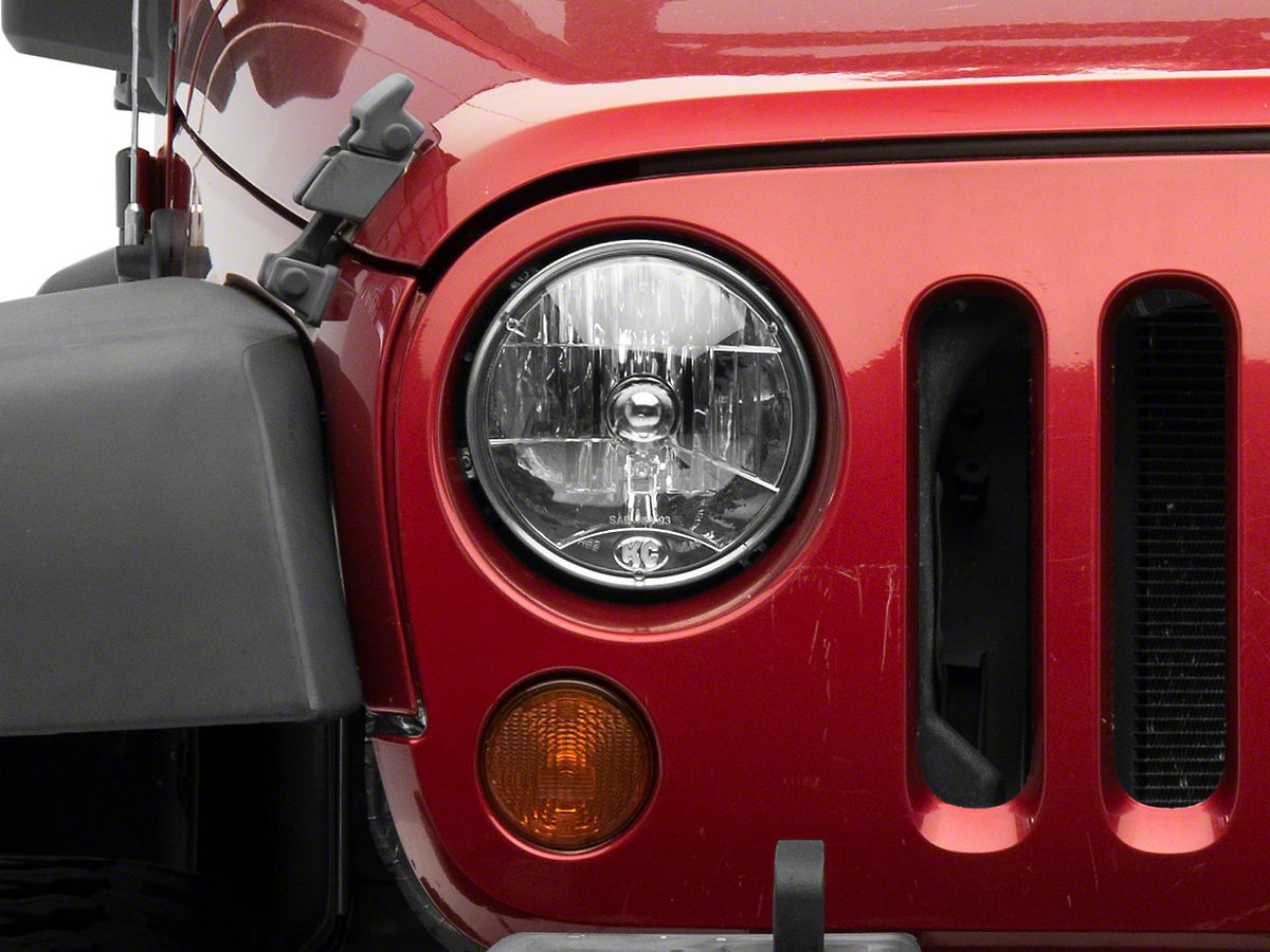 KC HiLiTES H4 Headlight Conversion Kit; Chrome Housing; Clear Lens (07-18  Jeep Wrangler JK)