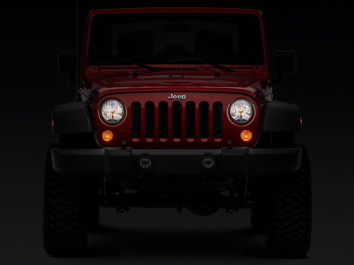 KC HiLiTES H4 Headlight Conversion Kit; Chrome Housing; Clear Lens (07-18  Jeep Wrangler JK)