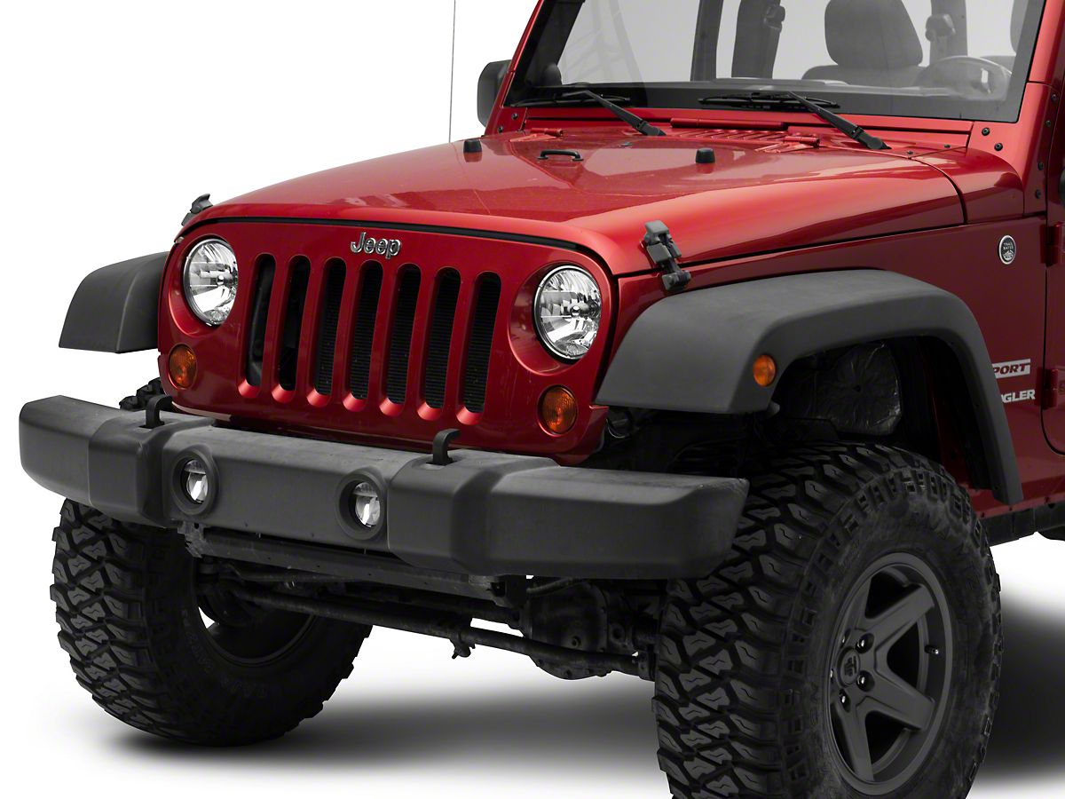 KC HiLiTES H4 Headlight Conversion Kit; Chrome Housing; Clear Lens (07-18  Jeep Wrangler JK)