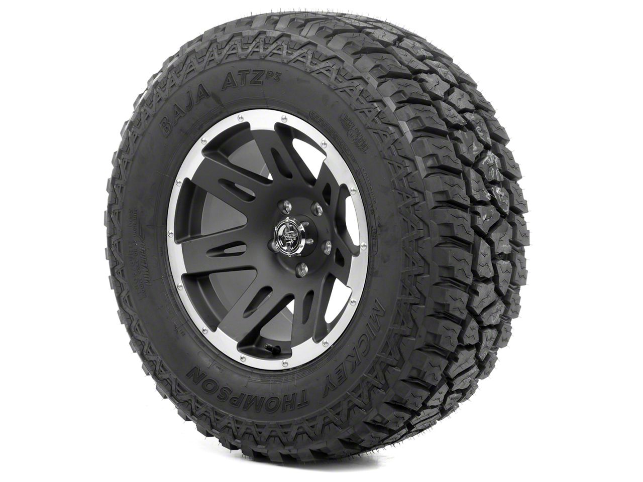 Rugged Ridge Jeep Wrangler XHD Wheel 17x9 Black Satin w/Machined Lip ...