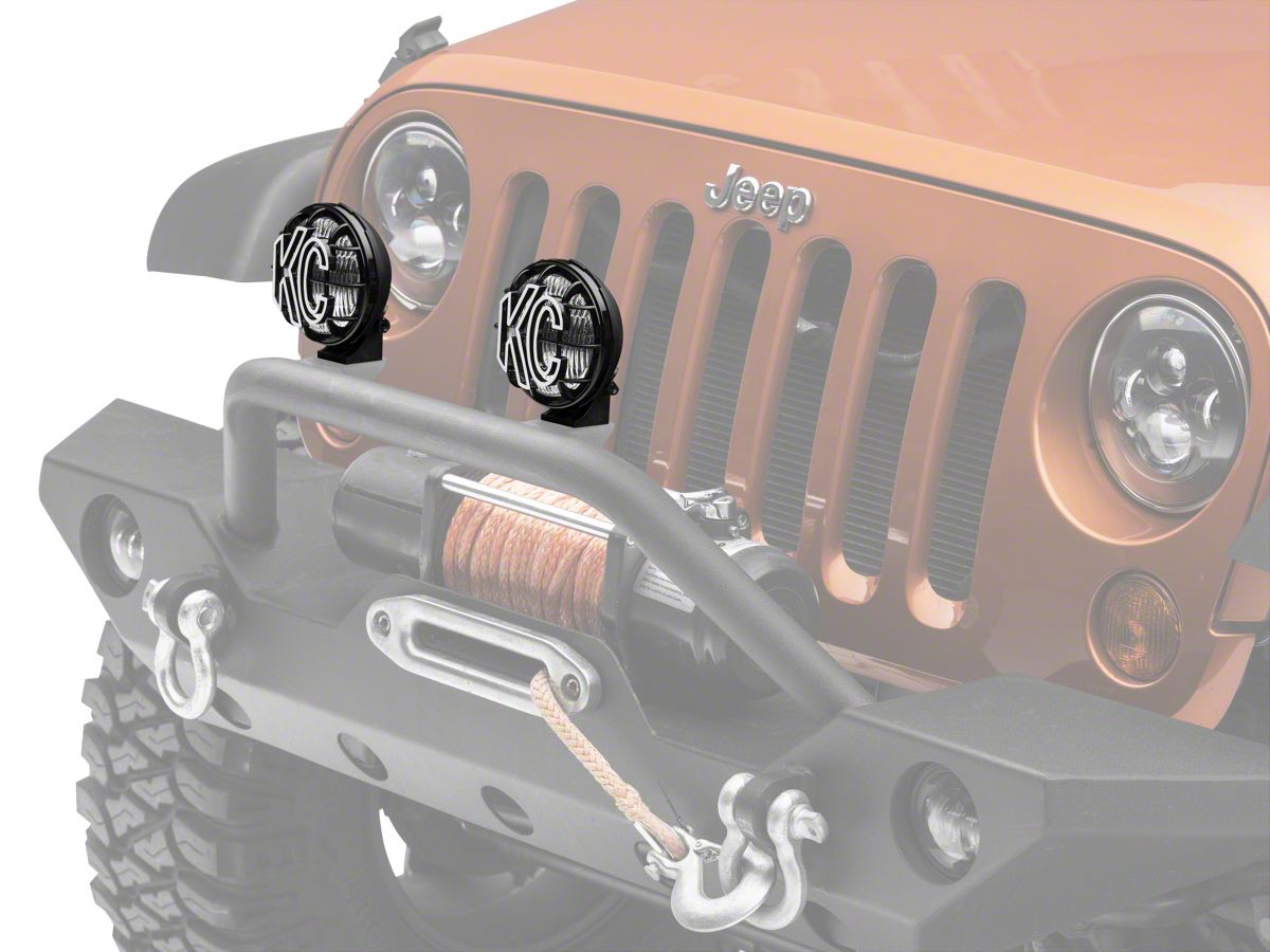 KC HiLiTES Jeep Wrangler 5-Inch Apollo Pro Halogen Lights; Fog Beam; Pair  452 (Universal; Some Adaptation May Be Required) - Free Shipping