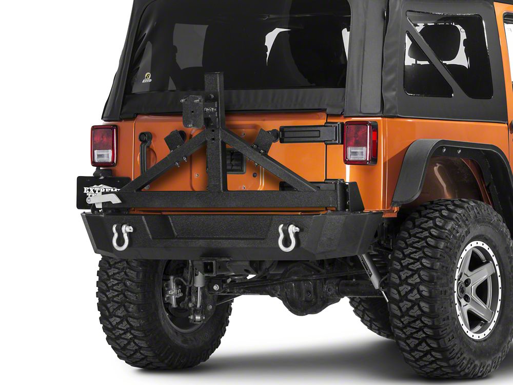 Barricade Extreme HD Rear Bumper with Tire Carrier (07-18 Jeep Wrangler JK)  – Barricade Offroad