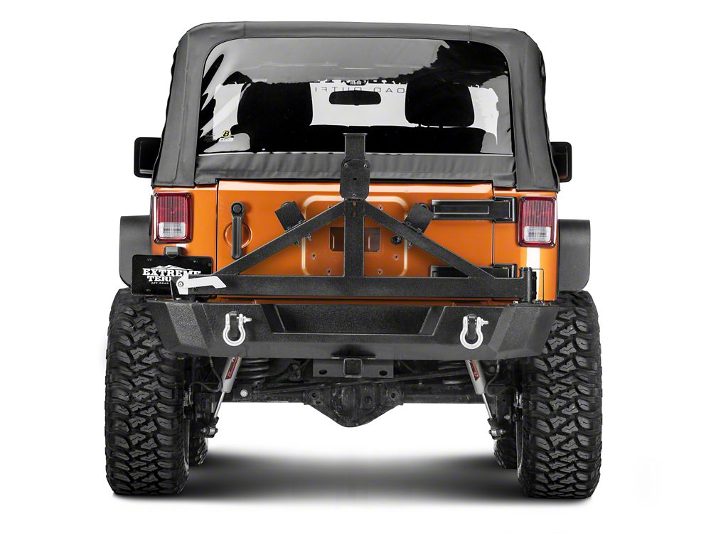 Barricade Extreme HD Rear Bumper with Tire Carrier (18-24 Jeep Wrangler JL,  Excluding 4xe) - Barricade Offroad