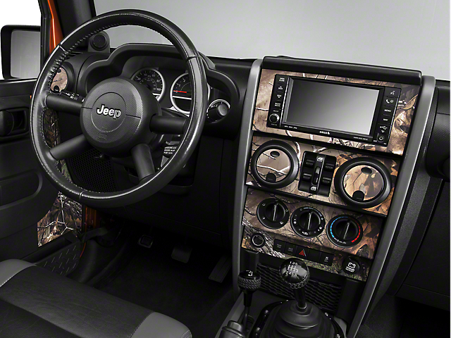 SEC10 Dash Overlay with Interior Door Kit; Real Tree Camo (07-10 Jeep Wrangler JK 4-Door)