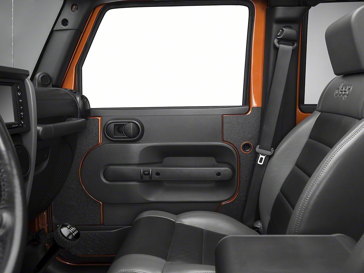 Redrock 4x4 Black Interior Door Shield 07 10 Jeep Wrangler Jk 4 Door