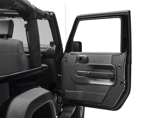 SEC10 Interior Door Body Shield; Gloss Black (07-10 Jeep Wrangler JK 2-Door)
