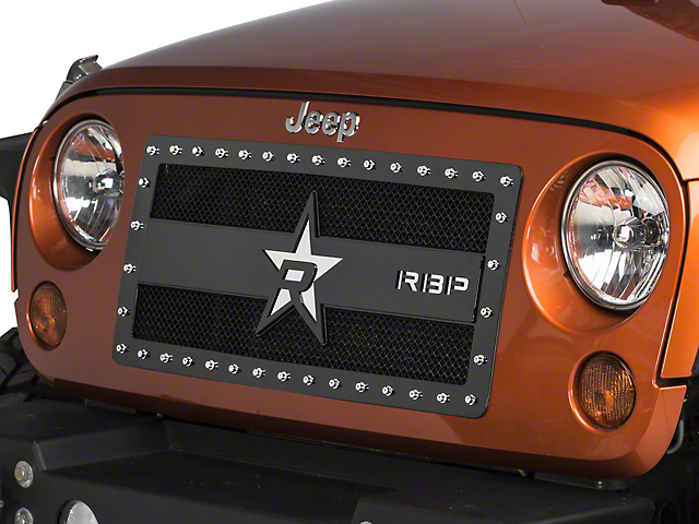 RBP RX-3 Series Studded Frame Grille; Black (07-18 Jeep Wrangler JK)