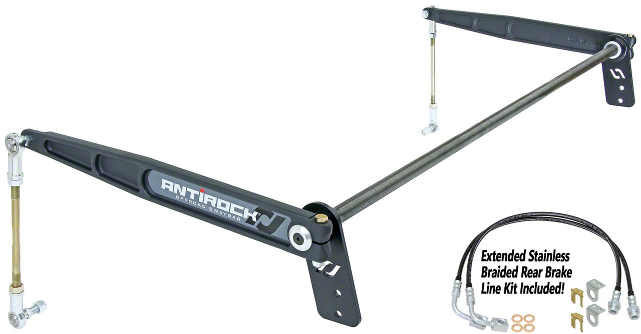 RockJock Jeep Wrangler Antirock Rear Sway Bar Kit with Forged Arms