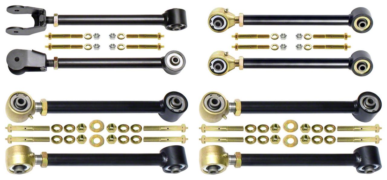 RockJock Jeep Wrangler Johnny Joint 8-Piece Adjustable Control Arm