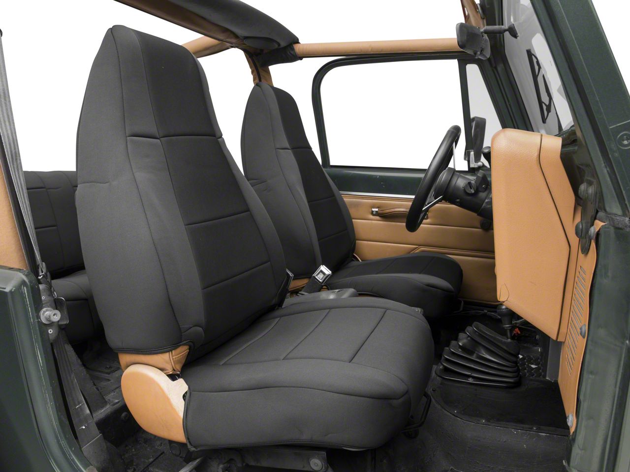 Smittybilt Jeep Wrangler Neoprene Seat Cover Set Front Rear Black J103850 87 95 Yj - 1988 Jeep Wrangler Yj Seat Covers