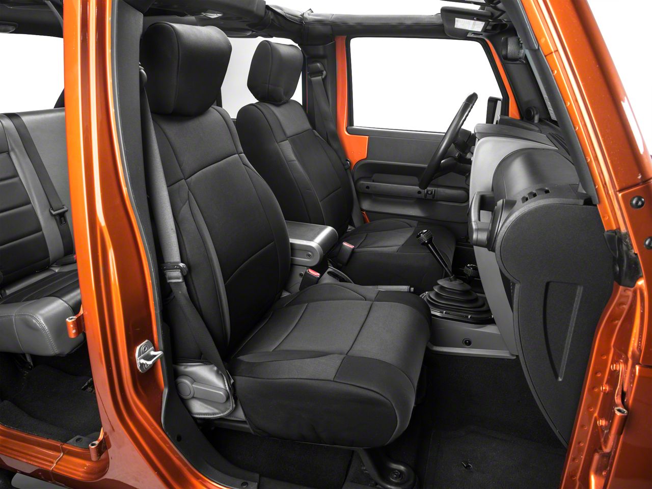 Smittybilt Jeep Wrangler Neoprene Front Rear Seat Covers Black J103852 07 18 Jk - Neoprene Seat Covers For 2018 Jeep Wrangler Unlimited