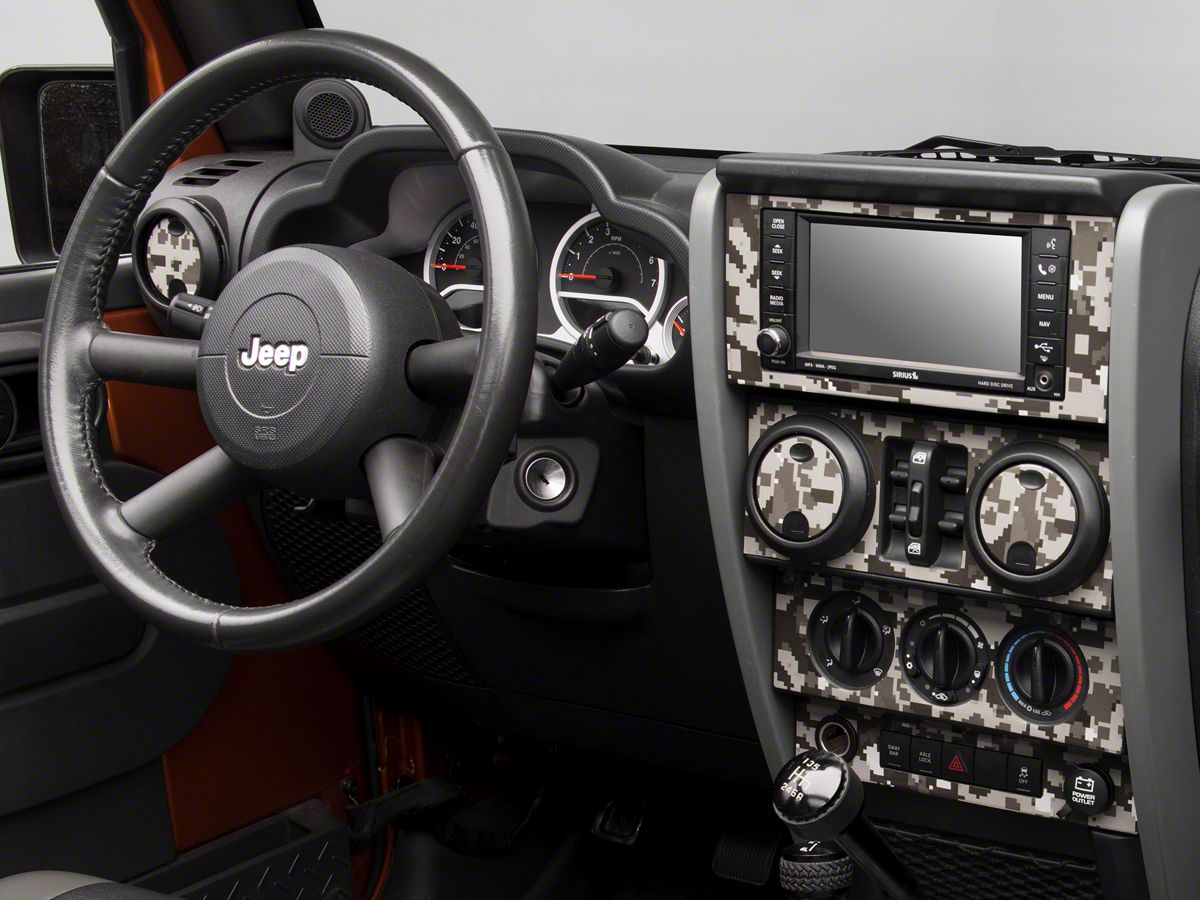 Digital Gray Camo Dash Kit 07 10 Jeep Wrangler Jk