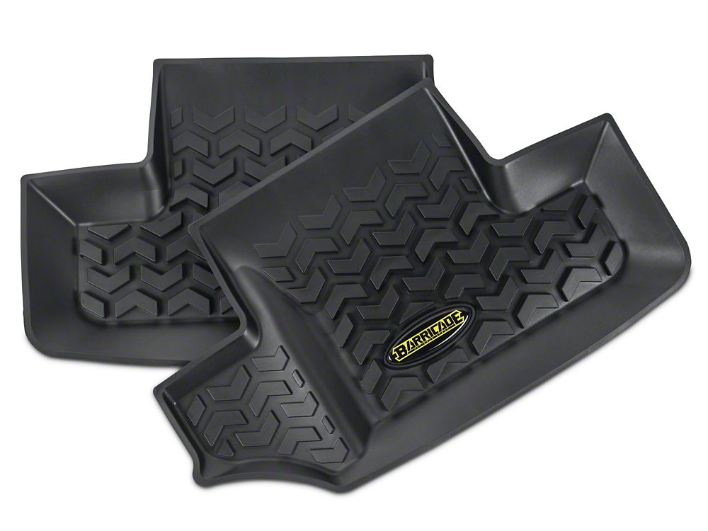 Barricade Rear Floor Mats; Black (07-18 Jeep Wrangler JK 2-Door) –  Barricade Offroad