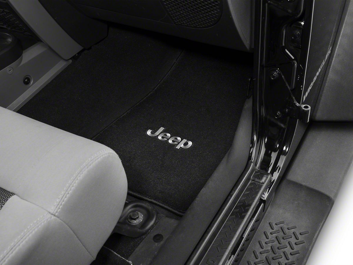 Lloyd Jeep Wrangler Front Rear Floor Mats W Jeep Logo Black