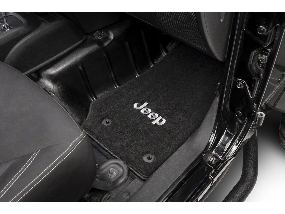 Lloyd Jeep Wrangler Front Rear Floor Mats W Jeep Logo Black