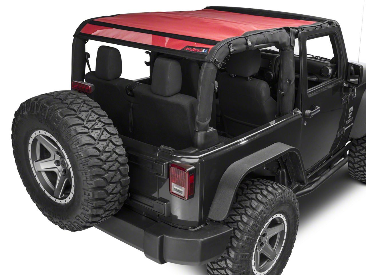 Jtopsusa Jeep Wrangler Mesh Shade Top; Red Jk-saf-solid-red (07-18 Jeep 