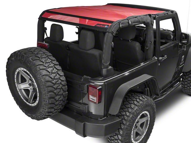 JTopsUSA Safari Mesh Shade Top; Red (07-18 Jeep Wrangler JK 2-Door)