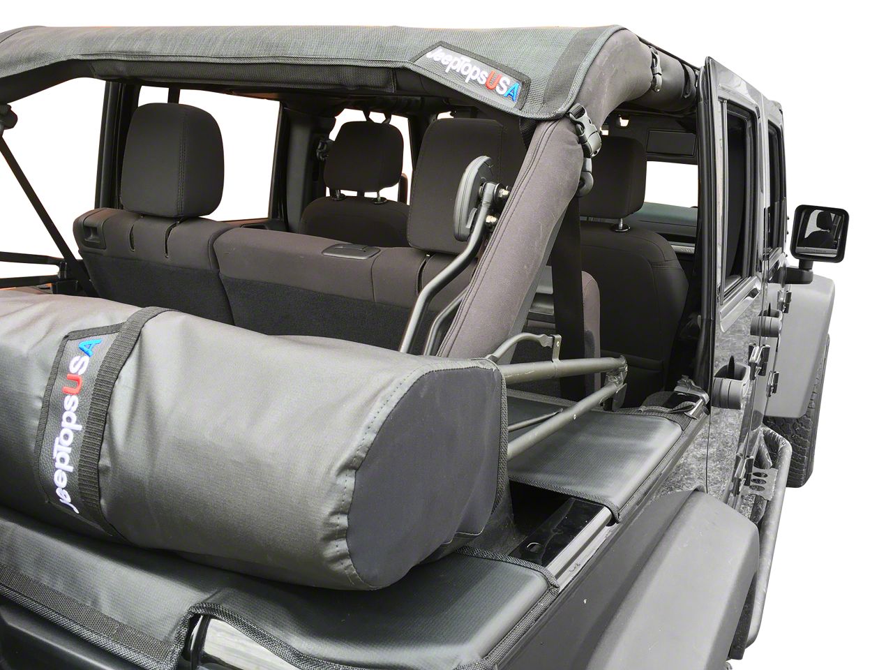 Jtopsusa Jeep Wrangler Safari Shade Top Set With Tonneau And Boot Black J104057 07 18 Jeep Wrangler Jk 4 Door