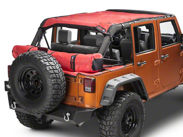 JTopsUSA Safari Shade Top Set with Tonneau and Boot; Red (07-18 Jeep Wrangler JK 4-Door)