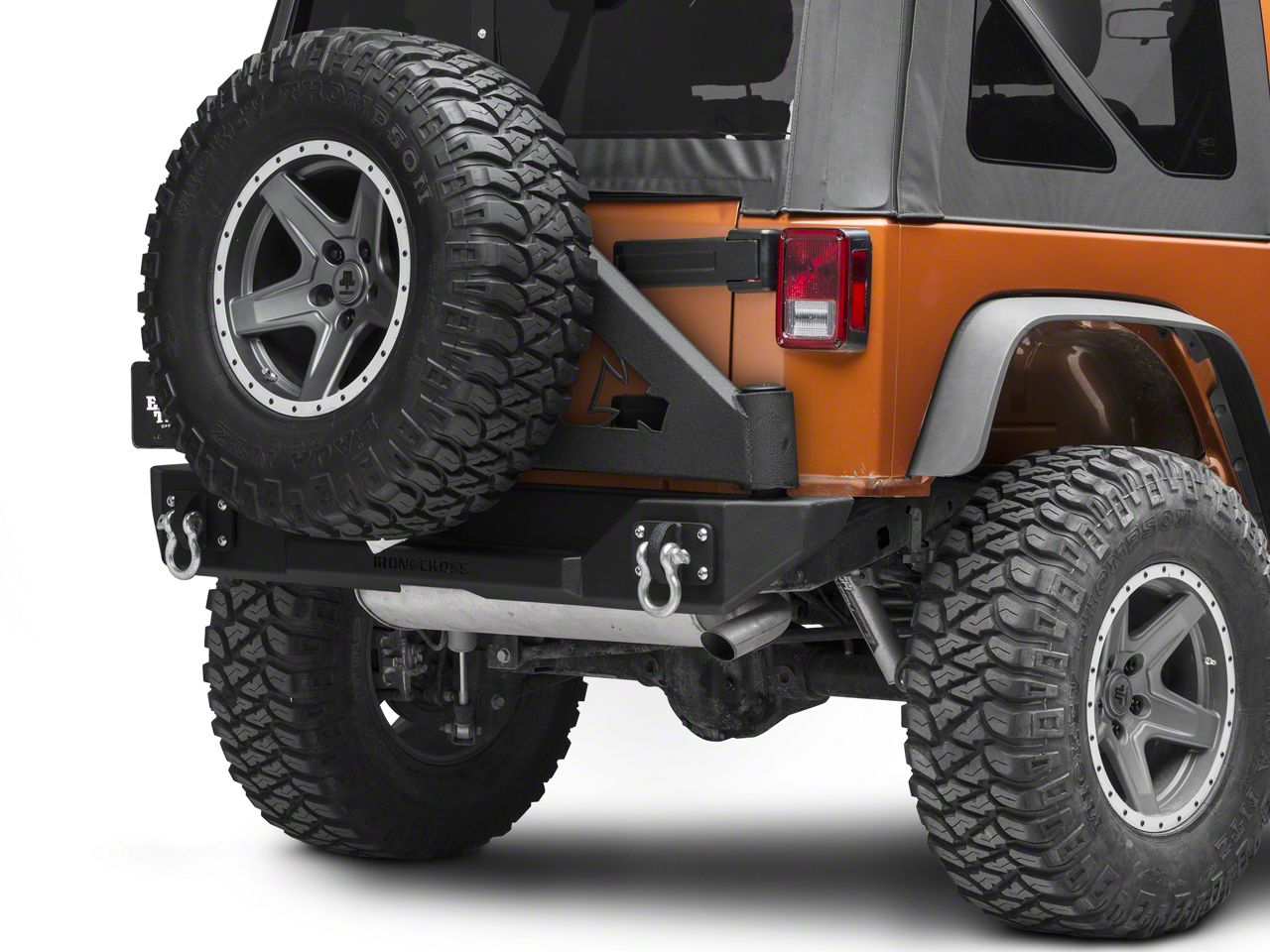 Iron Cross Automotive Jeep Wrangler Stubby Rear Bumper with Tire ...