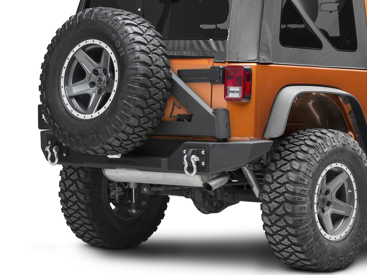 Iron Cross Automotive Jeep Wrangler Full Rear Bumper with Tire Carrier ...