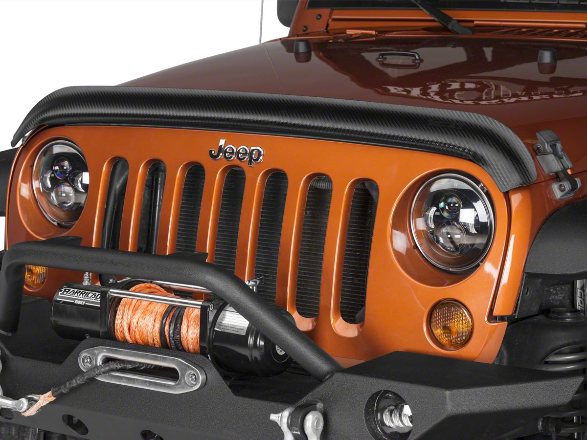 Rugged Ridge Jeep Wrangler Bug Deflector - Carbon Fiber  (07-18 Jeep  Wrangler JK)
