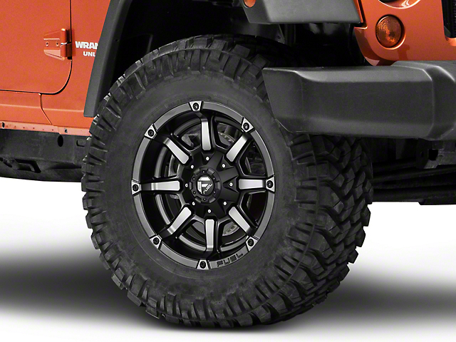Fuel Wheels Coupler Matte Black Machined Wheel; 17x9 (07-18 Jeep Wrangler JK)
