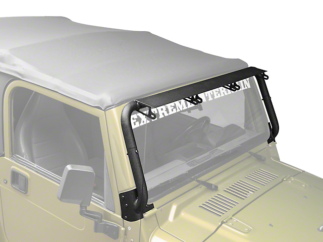 Rugged Ridge Windshield Mounted Light Bar for Three 13.50-Inch LED Light Bars (97-06 Jeep Wrangler TJ)