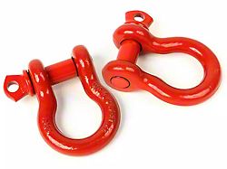 Rugged Ridge 3/4-Inch D-Ring Shackles; Red