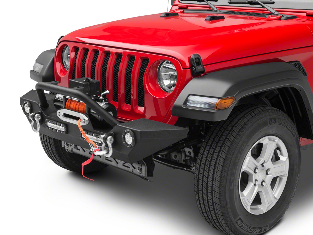 Barricade Jeep Wrangler Trail Force HD Front Bumper with LED Lights and  9,500 lb. Winch J104256 (18-23 Jeep Wrangler JL) - Free Shipping