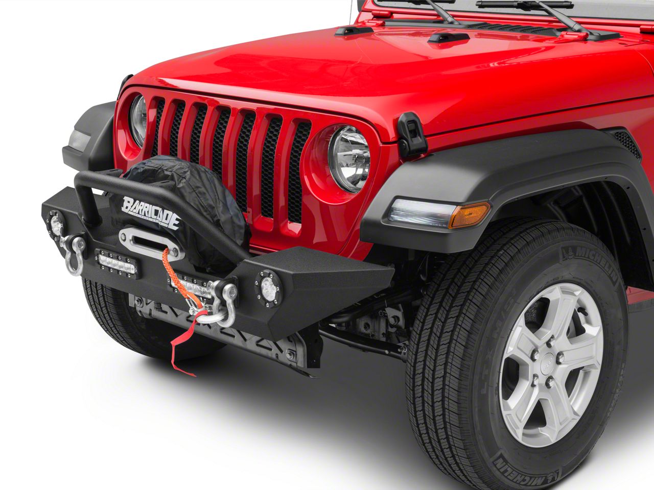 Barricade Jeep Wrangler Trail Force HD Front Bumper with LED Lights and  9,500 lb. Winch J104256 (18-23 Jeep Wrangler JL) Free Shipping