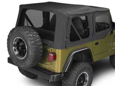 Factory Replacement Soft Top with Clear Windows; Black Diamond (97-06 Jeep Wrangler TJ w/ Half Doors, Excluding Unlimited)