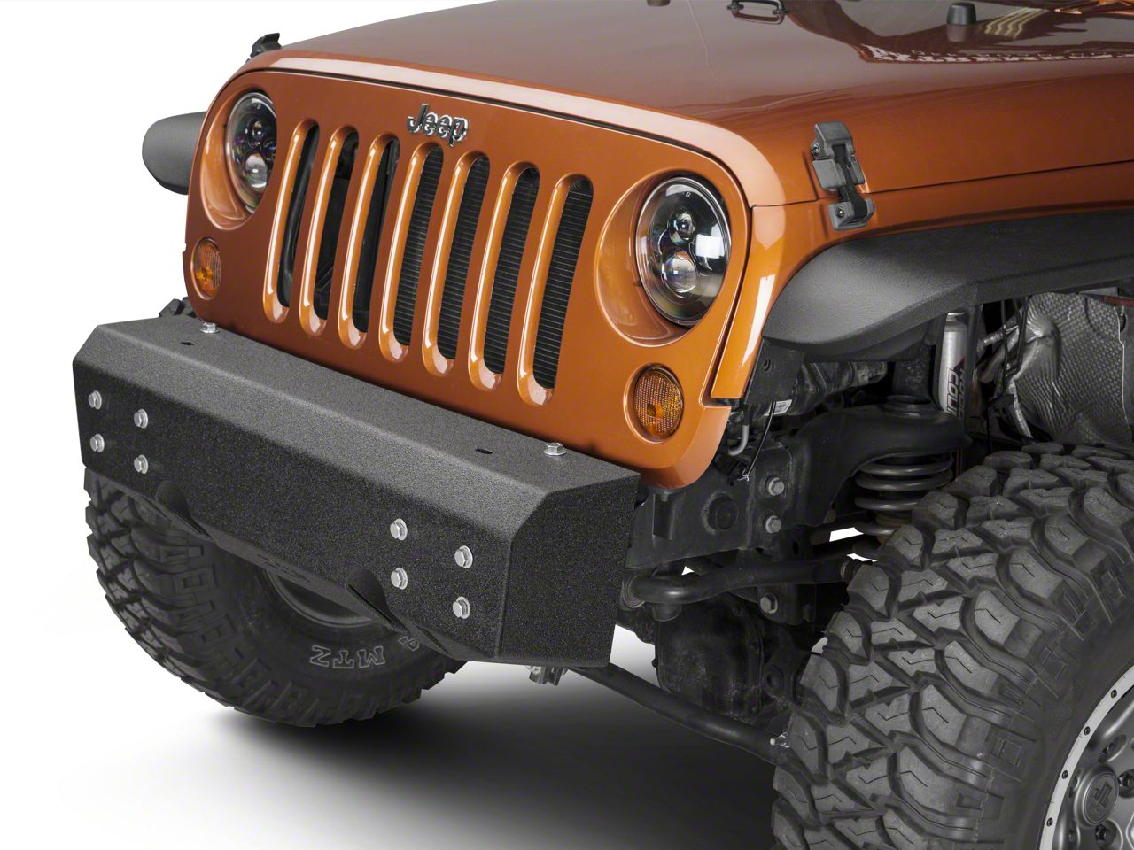 Off Camber Fabrications by MBRP Jeep Wrangler Stubby Front NonWinch Bumper LineX Coated