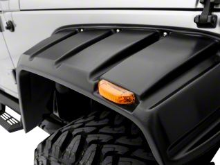 Rampage Wrangler Rivet Fender Flare Kit Smooth Black w/ Black Bolts