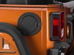 Rugged Ridge Non-Locking Fuel Door Cover; Textured Black (07-18 Jeep Wrangler JK)