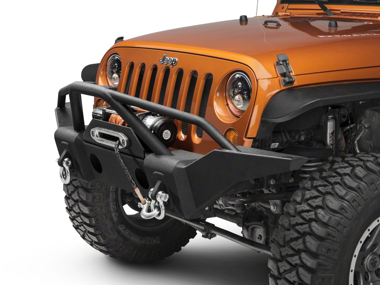 RedRock Jeep Wrangler Full Width Front Bumper with Double Grille Guard ...