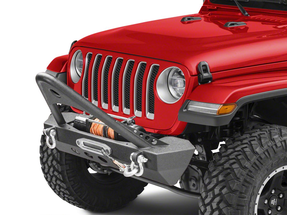 RedRock Jeep Wrangler Mid-Width Winch Front Bumper with Stinger J104453  (18-23 Jeep Wrangler JL) - Free Shipping