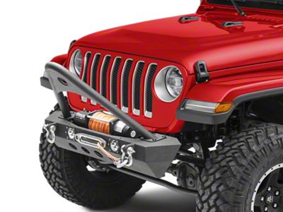RedRock Stubby Winch Front Bumper with LED Lights and Stinger Bar (18-23 Jeep Wrangler JL)
