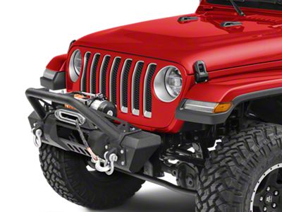 RedRock Stubby HD Pre-Runner Winch Front Bumper with Light Bar Tabs (18-23 Jeep Wrangler JL)