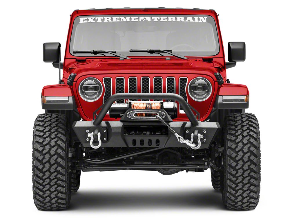 RedRock Stubby HD Pre-Runner Winch Front Bumper with Light Bar Tabs (18 ...